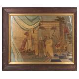 LARGE FRAMED MIDDLE EASTERN KINGDOM TAPESTRY