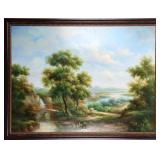 J CARRACCI OIL ON CANVAS LANDSCAPE PAINTING