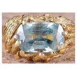 VINTAGE 14K LADIES SAPPHIRE COCKTAIL RING