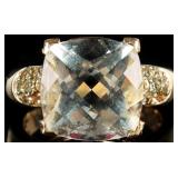 10CT BLUE SPINEL 14K YELLOW GOLD LADIES RING