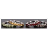 STERLING SILVER ASSORTED GEMSTONE LADIES RINGS