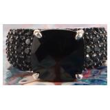 STERLING SILVER BLACK TOURMALINE LADIES RING
