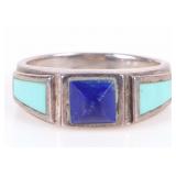 STERLING SILVER TURQUOISE & LAPIS LADIES RINGS