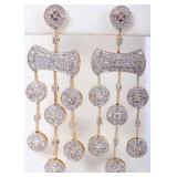 1.98CTW DIAMOND 14K YELLOW GOLD LADIES EARRINGS