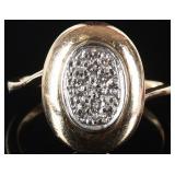 10K YELLOW/WHITE GOLD LADIES RING W/ DIAMONDS
