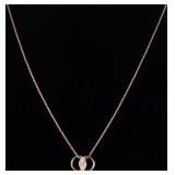 14K YELLOW GOLD NATURAL DIAMOND LADIES NECKLACE