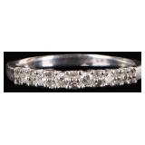 14K WHITE GOLD LADIES RING W/ TWENTY DIAMONDS