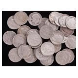 90% SILVER ASSORTED ROOSEVELT DIMES - (34)