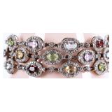 VINTAGE ROSS SIMONS STERLING GEMSTONE BRACELET