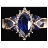 1.75CTW BLUE SAPPHIRE 10K YELLOW GOLD LADIES RING