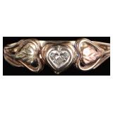 10K YELLOW GOLD LADIES RING W/ HEART DIAMOND