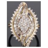 2.88CTW DIAMOND 10K YELLOW GOLD  LADIES RING