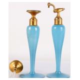 ANTIQUE DEVILBISS BLUE PERFUME ATOMIZER & DROPPER