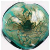 ITALIAN MURANO GOLD & GREEN BOWL
