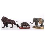 DETAILED CAST IRON ANIMAL SCULPTURES (3)