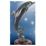 MAGICAL MOTION DOLPHIN BRONZE SCULPTURE J. WYATT