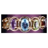 10K YELLOW GOLD SEMI-PRECIOUS GEM LADIES RING