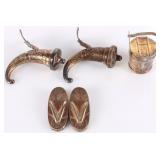 ANTIQUE FOREIGN STERLING SALT & PEPPER SHAKERS-2.5