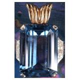 ~48.5CT TOPAZ 14K WHITE/YELLOW GOLD PENDANT W/ DIA