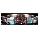 1.17CTW BICOLOR SAPPHIRE 10K ROSE GOLD LADIES RING