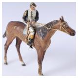 GESCHUTZT VIENNA HORSE JOCKEY BRONZE COLD PAINTED