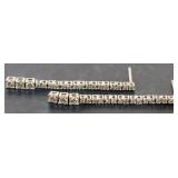 14K WHITE GOLD DIAMOND LINEAR DROP EARRINGS
