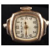 14K YELLOW GOLD BULOVA WATCH RING 17 JEWELS WORKS