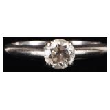 14K WHITE GOLD LADIES RING W 0.5CT NATURAL DIAMOND