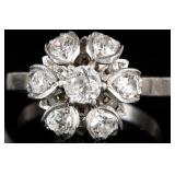 1.03CTW DIAMONDS 14K WHITE GOLD LADIES CROWN RING