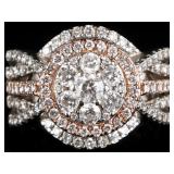 1.6 CTW 106 DIAS 14K WHITE/ROSE GOLD LADIES RING