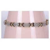1.55 CTW DIAMOND 10K GOLD LADIES 'X' BRACELET