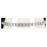 14K WHITE GOLD LADIES BRACELET W BRIGHT MOISSANITE