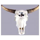 GENUINE BISON SKULL PAINTED NATIVE AMERICAN MOUNT