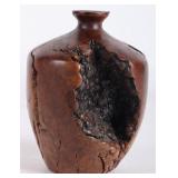 VINTAGE HAND MADE TURNED BURLWOOD BUD VASE