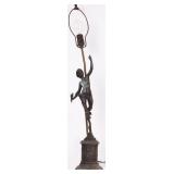FORTUNA SPELTER STATUE LAMP AFTER GIAMBOLOGNA