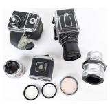 HASSELBLAD CAMERAS LOT 2 BODY 3 MAGS 3 LENS +MORE