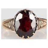 1.5CT OVAL GARNET 14K YELLOW GOLD LADIES RING