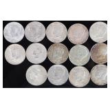 ASSORTED 90% SILVER KENNEDY HALF DOLLARS - (14)