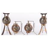 ANTIQUE STERLING SILVER JAPANESE LANTERN SHAKERS-2