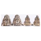 ANTIQUE 950 STERLING SILVER BUDDHA SHAKERS (2)