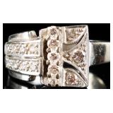 14K YELLOW GOLD DIAMOND ART DECO LADIES RING