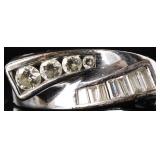 SHINY & BOLD 14K WHITE GOLD MENS RING W/ DIAMONDS