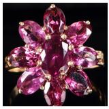 10K YELLOW GOLD LADIES RING W/ SYNTH TOURMALINE