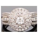1.25CTW NATURAL DIAMOND DOUBLE HALO ENGAGMENT RING