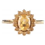 10K YELLOW GOLD LADIES RING W/ SPINEL GEMSTONES