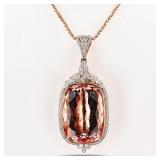 82.7CT MORGANITE BERYL14K GOLD PENDANT NECKLACE