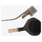 ANTIQUE CHINESE OPIUM PIPE & BRONZE POT