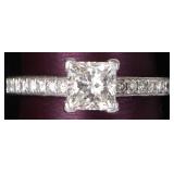 GIA CERT VS2 1.27CTDIAMOND PLATINUM RING SET