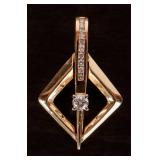 14K YELLOW GOLD DIAMOND LADIES PENDANT