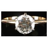NATURAL DIAMOND 14K YELLOW GOLD LADIES RING